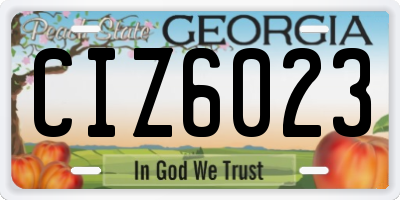 GA license plate CIZ6023