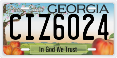 GA license plate CIZ6024