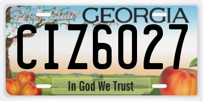 GA license plate CIZ6027