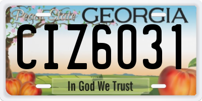 GA license plate CIZ6031