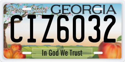GA license plate CIZ6032