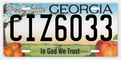 GA license plate CIZ6033