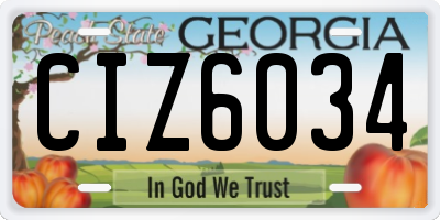 GA license plate CIZ6034