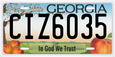 GA license plate CIZ6035