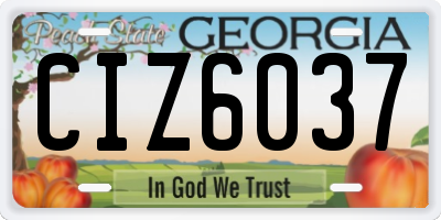 GA license plate CIZ6037