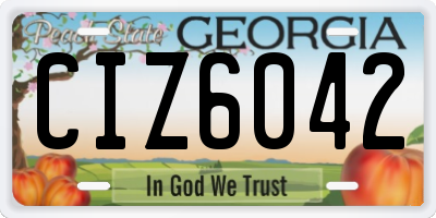 GA license plate CIZ6042
