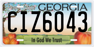 GA license plate CIZ6043