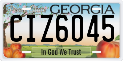 GA license plate CIZ6045
