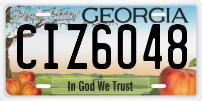 GA license plate CIZ6048