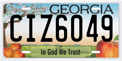 GA license plate CIZ6049