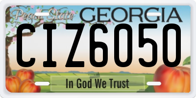 GA license plate CIZ6050