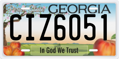 GA license plate CIZ6051