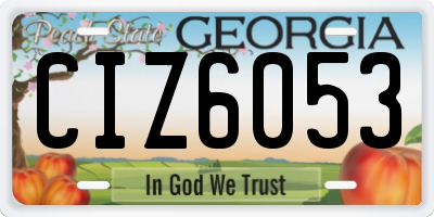 GA license plate CIZ6053
