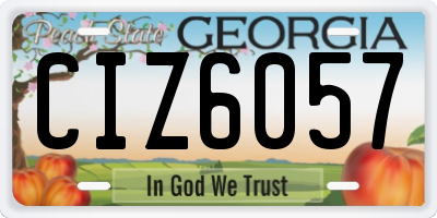 GA license plate CIZ6057