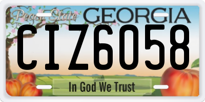 GA license plate CIZ6058