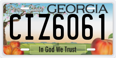GA license plate CIZ6061