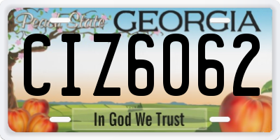 GA license plate CIZ6062