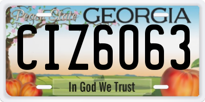 GA license plate CIZ6063