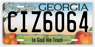 GA license plate CIZ6064