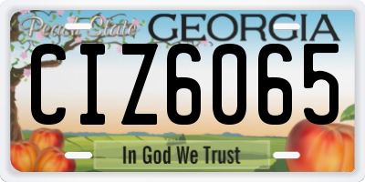 GA license plate CIZ6065