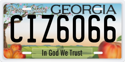 GA license plate CIZ6066