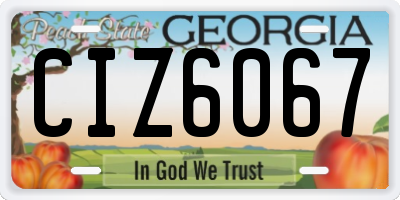 GA license plate CIZ6067