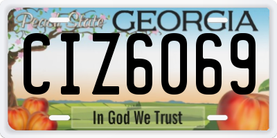 GA license plate CIZ6069
