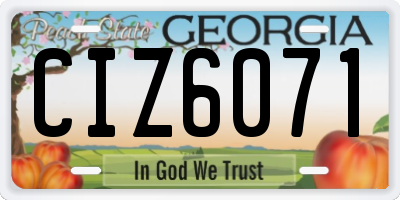 GA license plate CIZ6071