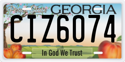 GA license plate CIZ6074