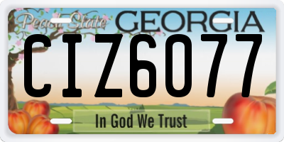 GA license plate CIZ6077