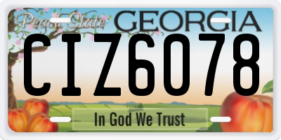 GA license plate CIZ6078
