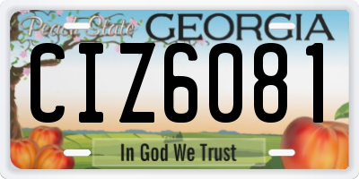 GA license plate CIZ6081
