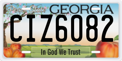 GA license plate CIZ6082