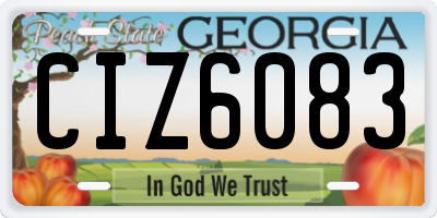 GA license plate CIZ6083