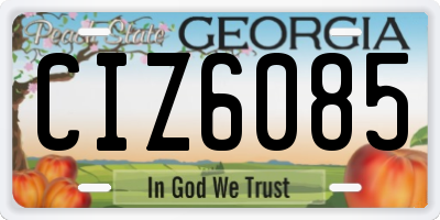 GA license plate CIZ6085