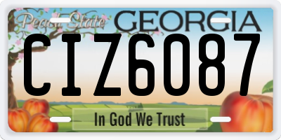 GA license plate CIZ6087