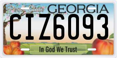 GA license plate CIZ6093