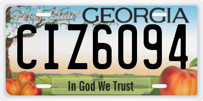 GA license plate CIZ6094