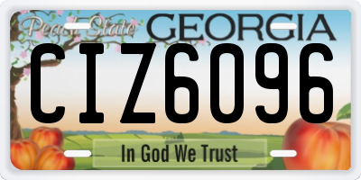 GA license plate CIZ6096