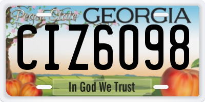 GA license plate CIZ6098