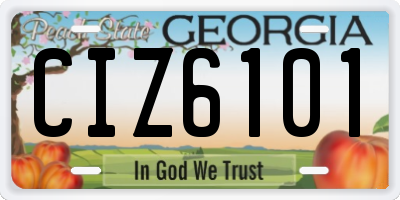 GA license plate CIZ6101