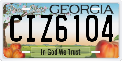 GA license plate CIZ6104