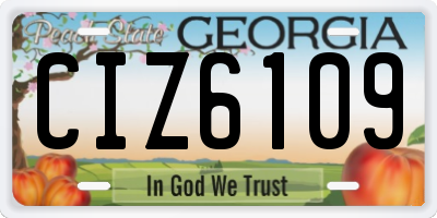 GA license plate CIZ6109