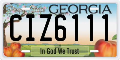 GA license plate CIZ6111
