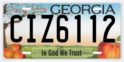 GA license plate CIZ6112