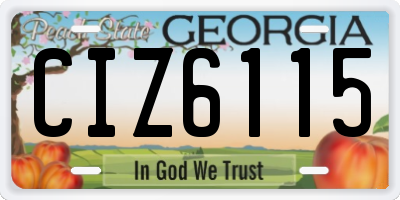 GA license plate CIZ6115