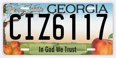 GA license plate CIZ6117