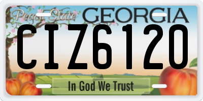 GA license plate CIZ6120