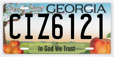 GA license plate CIZ6121