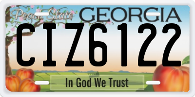 GA license plate CIZ6122